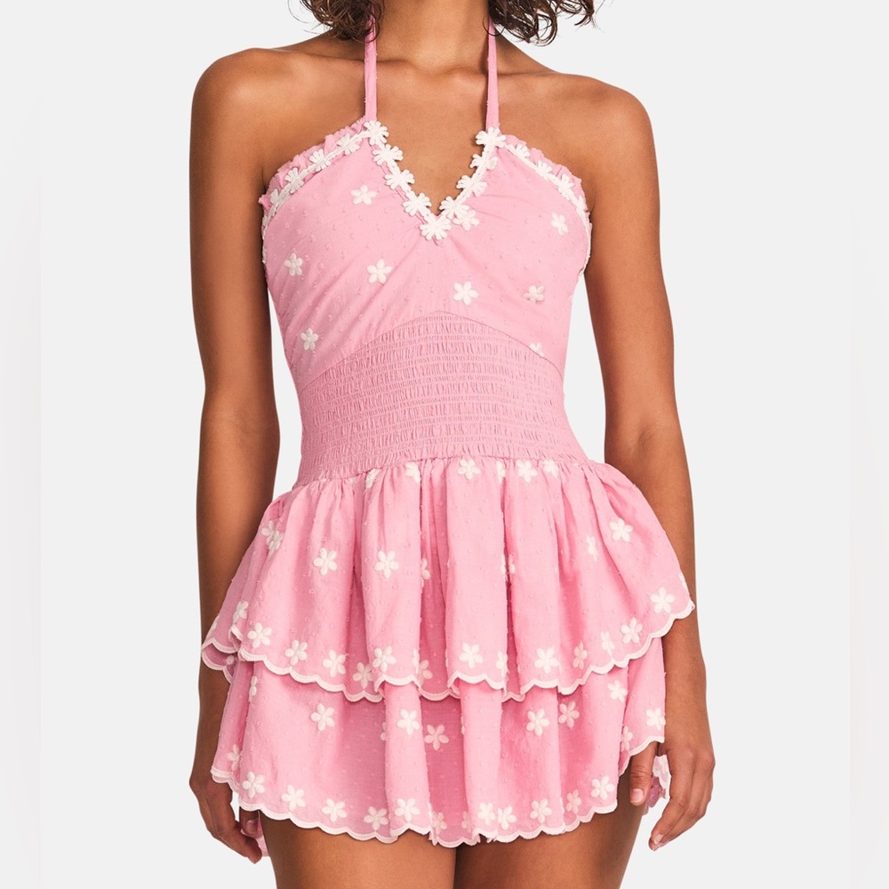 LOVESHACKFANCY
Aqua Halter Dress